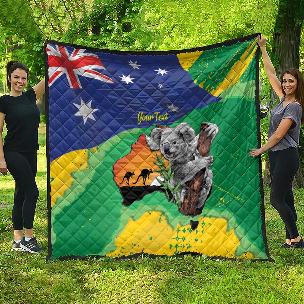 Koala Australia Personalised Quilt Aussie Map National Color Grunge Pattern