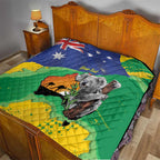 Koala Australia Personalised Quilt Aussie Map National Color Grunge Pattern
