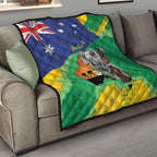 Koala Australia Personalised Quilt Aussie Map National Color Grunge Pattern