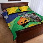 Koala Australia Personalised Quilt Bed Set Aussie Map National Color Grunge Pattern