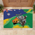 Koala Australia Personalised Rubber Doormat Aussie Map National Color Grunge Pattern