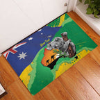 Koala Australia Personalised Rubber Doormat Aussie Map National Color Grunge Pattern