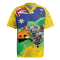 Koala Australia Personalised Rugby Jersey Aussie Map National Color Grunge Pattern