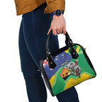 Koala Australia Personalised Shoulder Handbag Aussie Map National Color Grunge Pattern