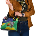 Koala Australia Personalised Shoulder Handbag Aussie Map National Color Grunge Pattern