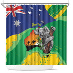 Koala Australia Personalised Shower Curtain Aussie Map National Color Grunge Pattern