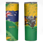 Koala Australia Personalised Skinny Tumbler Aussie Map National Color Grunge Pattern
