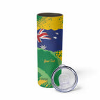 Koala Australia Personalised Skinny Tumbler Aussie Map National Color Grunge Pattern