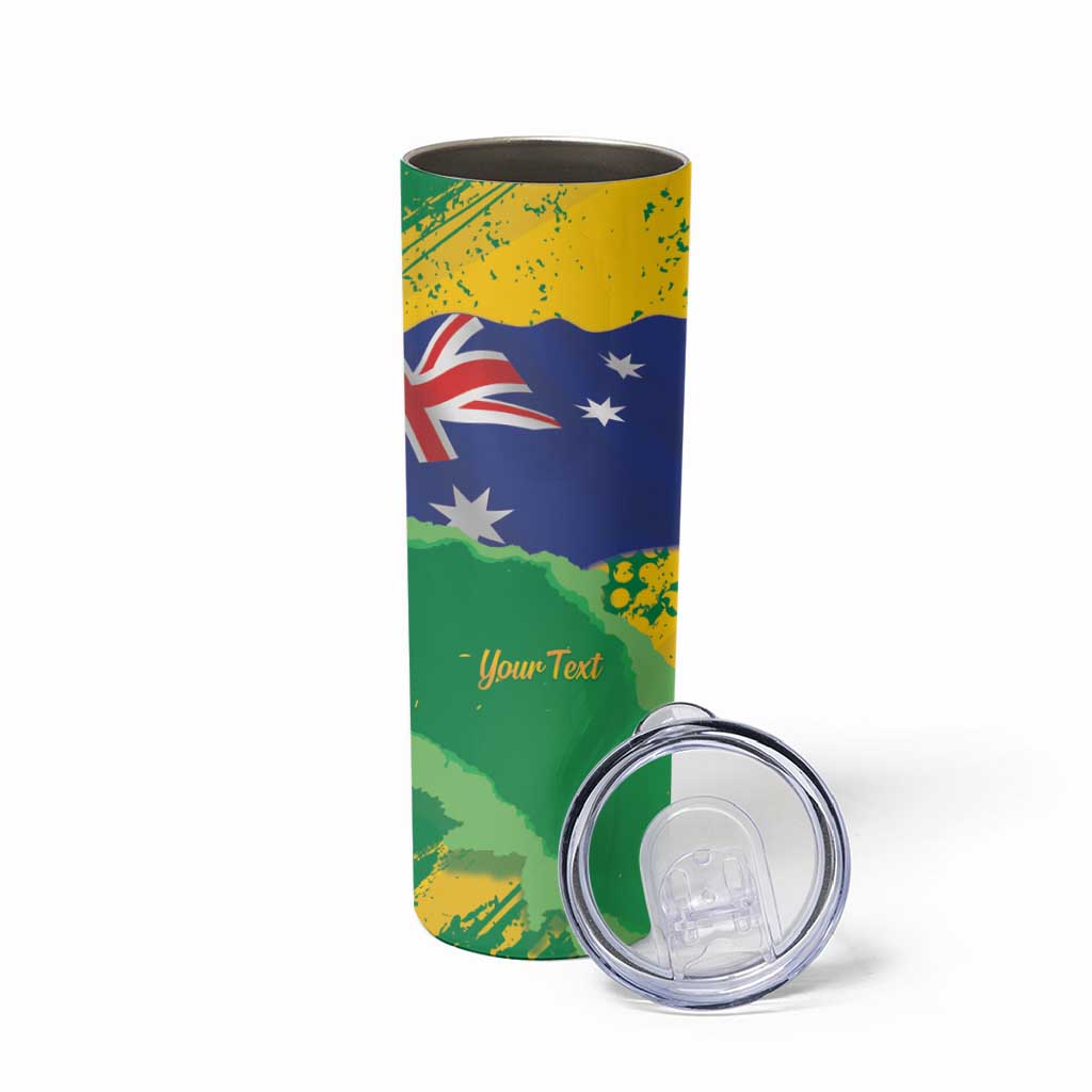 Koala Australia Personalised Skinny Tumbler Aussie Map National Color Grunge Pattern