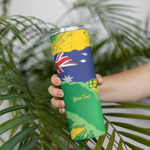 Koala Australia Personalised Skinny Tumbler Aussie Map National Color Grunge Pattern