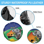 Koala Australia Personalised Spare Tire Cover Aussie Map National Color Grunge Pattern