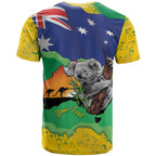 Koala Australia Personalised T Shirt Aussie Map National Color Grunge Pattern