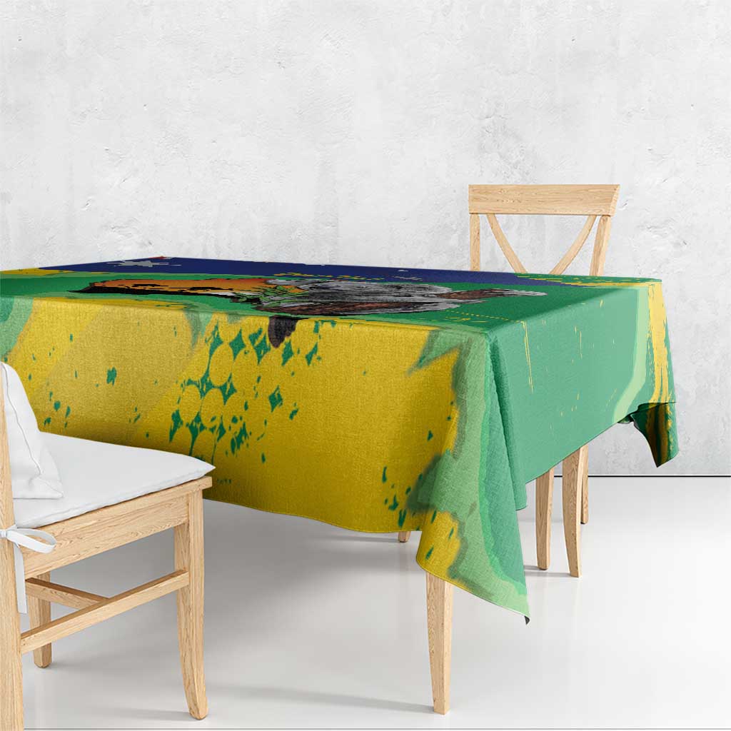 Koala Australia Personalised Tablecloth Aussie Map National Color Grunge Pattern