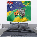 Koala Australia Personalised Tapestry Aussie Map National Color Grunge Pattern