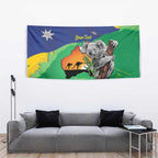 Koala Australia Personalised Tapestry Aussie Map National Color Grunge Pattern