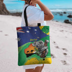 Koala Australia Personalised Tote Bag Aussie Map National Color Grunge Pattern