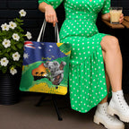 Koala Australia Personalised Tote Bag Aussie Map National Color Grunge Pattern