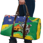 Koala Australia Personalised Travel Bag Aussie Map National Color Grunge Pattern