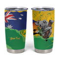 Koala Australia Personalised Tumbler Cup Aussie Map National Color Grunge Pattern