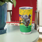 Koala Australia Personalised Tumbler Cup Aussie Map National Color Grunge Pattern