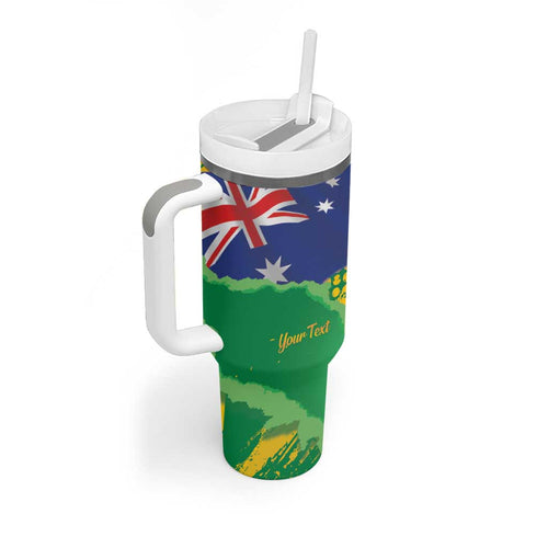 Koala Australia Personalised Tumbler With Handle Aussie Map National Color Grunge Pattern