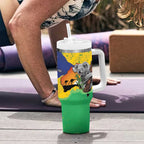 Koala Australia Personalised Tumbler With Handle Aussie Map National Color Grunge Pattern