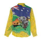 Koala Australia Personalised Women Casual Shirt Aussie Map National Color Grunge Pattern