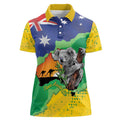 Koala Australia Personalised Women Polo Shirt Aussie Map National Color Grunge Pattern