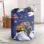 Koala Australia Personalised Laundry Basket Aussie Map Flag Color Grunge Pattern