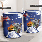 Koala Australia Personalised Laundry Basket Aussie Map Flag Color Grunge Pattern