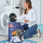 Koala Australia Personalised Laundry Basket Aussie Map Flag Color Grunge Pattern