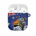 Koala Australia Personalised AirPods Case Aussie Map Flag Color Grunge Pattern