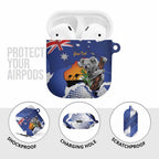 Koala Australia Personalised AirPods Case Aussie Map Flag Color Grunge Pattern
