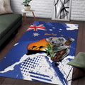 Koala Australia Personalised Area Rug Aussie Map Flag Color Grunge Pattern