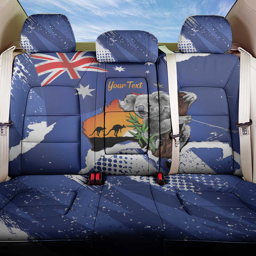 Koala Australia Personalised Back Car Seat Cover Aussie Map Flag Color Grunge Pattern