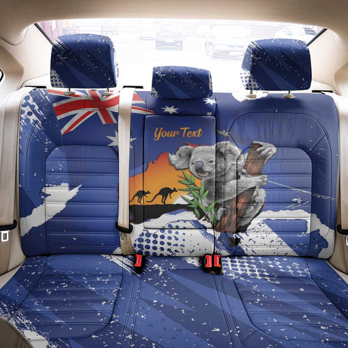 Koala Australia Personalised Back Car Seat Cover Aussie Map Flag Color Grunge Pattern