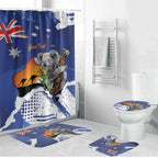 Koala Australia Personalised Bathroom Set Aussie Map Flag Color Grunge Pattern