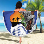 Koala Australia Personalised Beach Blanket Aussie Map Flag Color Grunge Pattern