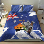 Koala Australia Personalised Bedding Set Aussie Map Flag Color Grunge Pattern