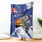 Koala Australia Personalised Blanket Aussie Map Flag Color Grunge Pattern