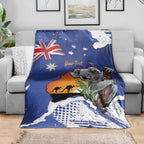 Koala Australia Personalised Blanket Aussie Map Flag Color Grunge Pattern
