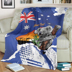 Koala Australia Personalised Blanket Aussie Map Flag Color Grunge Pattern