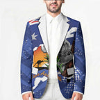 Koala Australia Personalised Blazer Aussie Map Flag Color Grunge Pattern