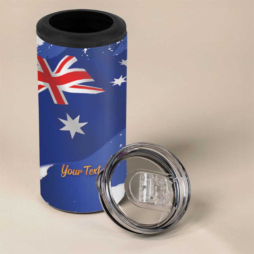 Koala Australia Personalised 4 in 1 Can Cooler Tumbler Aussie Map Flag Color Grunge Pattern