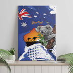 Koala Australia Personalised Canvas Wall Art Aussie Map Flag Color Grunge Pattern