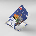 Koala Australia Personalised Canvas Wall Art Aussie Map Flag Color Grunge Pattern