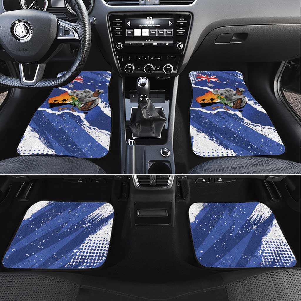 Koala Australia Personalised Car Mats Aussie Map Flag Color Grunge Pattern