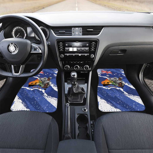 Koala Australia Personalised Car Mats Aussie Map Flag Color Grunge Pattern