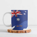 Koala Australia Personalised Ceramic Mug Aussie Map Flag Color Grunge Pattern