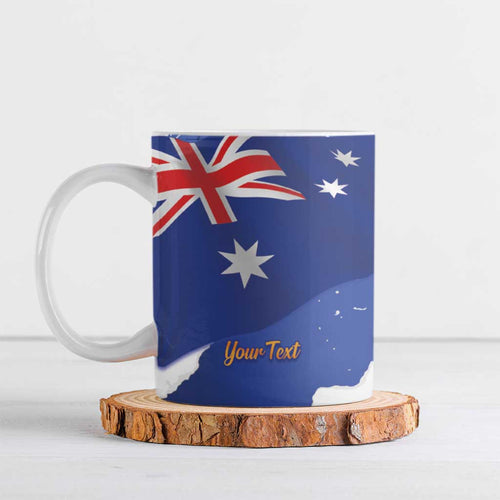 Koala Australia Personalised Ceramic Mug Aussie Map Flag Color Grunge Pattern